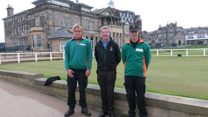 Milan den Dikken (AHA de Man), Gordon Moir (St Andrews, Director of Greenkeeping) and Remy de Milde (AHA de Man)