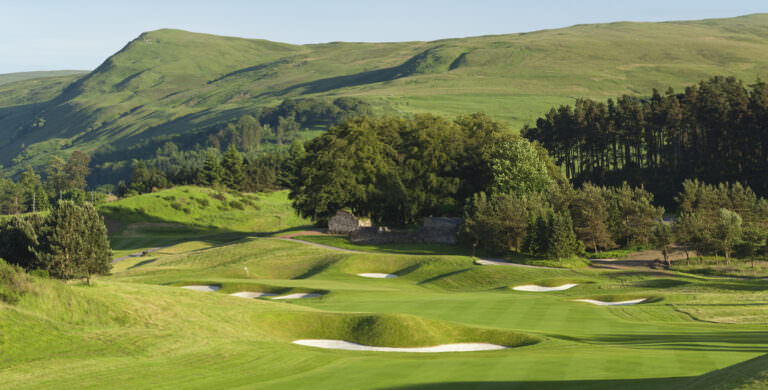 The 2nd hole on The PGA Centenary Course at Gleneagles, who will be hosting The European Golf Team Championships in 2018 and The Solheim Cup in 2019.