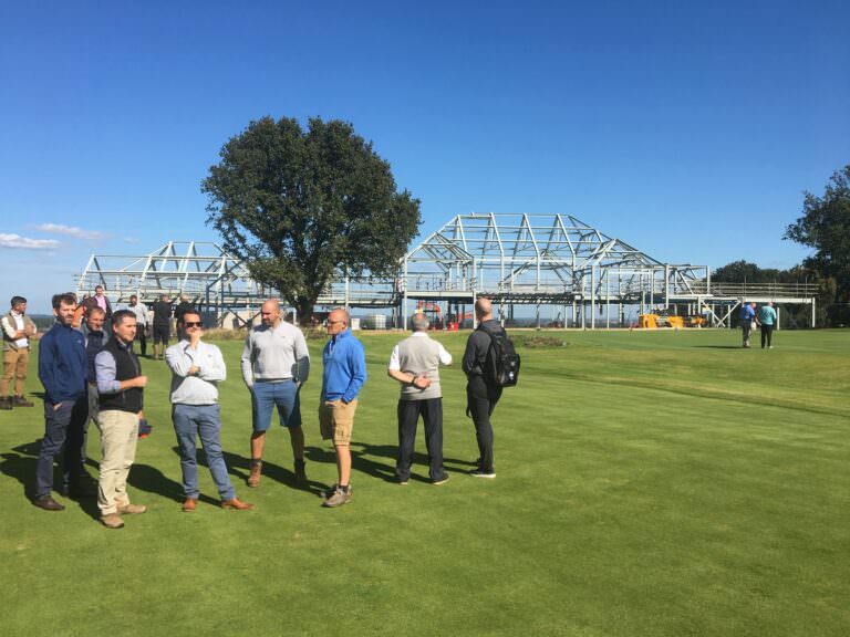 Jonathan Gaunt shows visiting Course Managers around the redevelopment