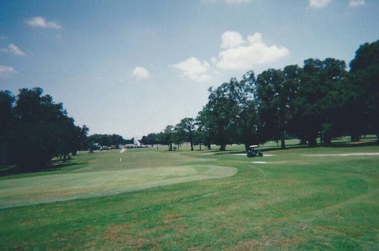 Hole # 1 green looking back to the club house