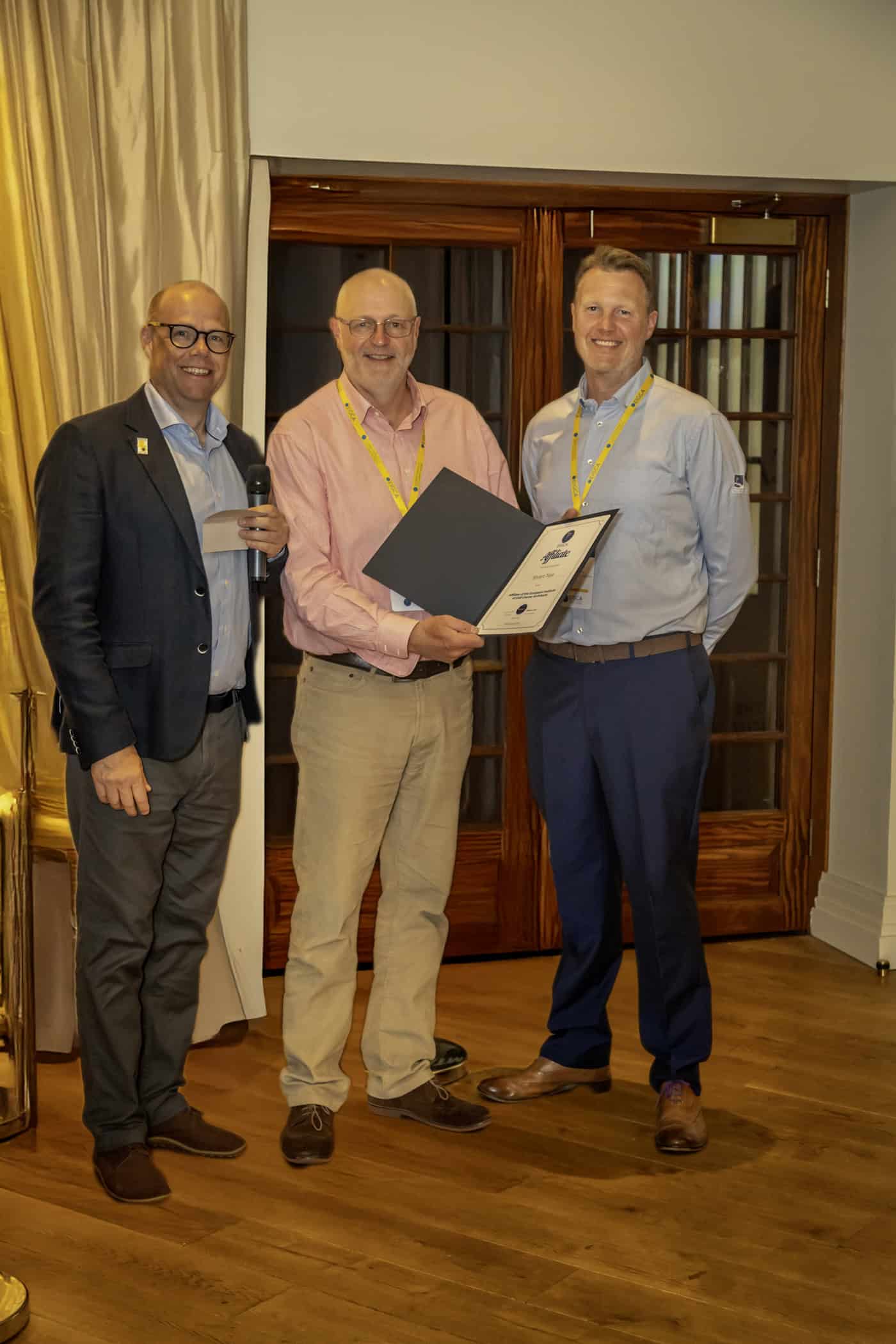 Stuart Tate presented with EIGCA Affiliate certificate - May 2025