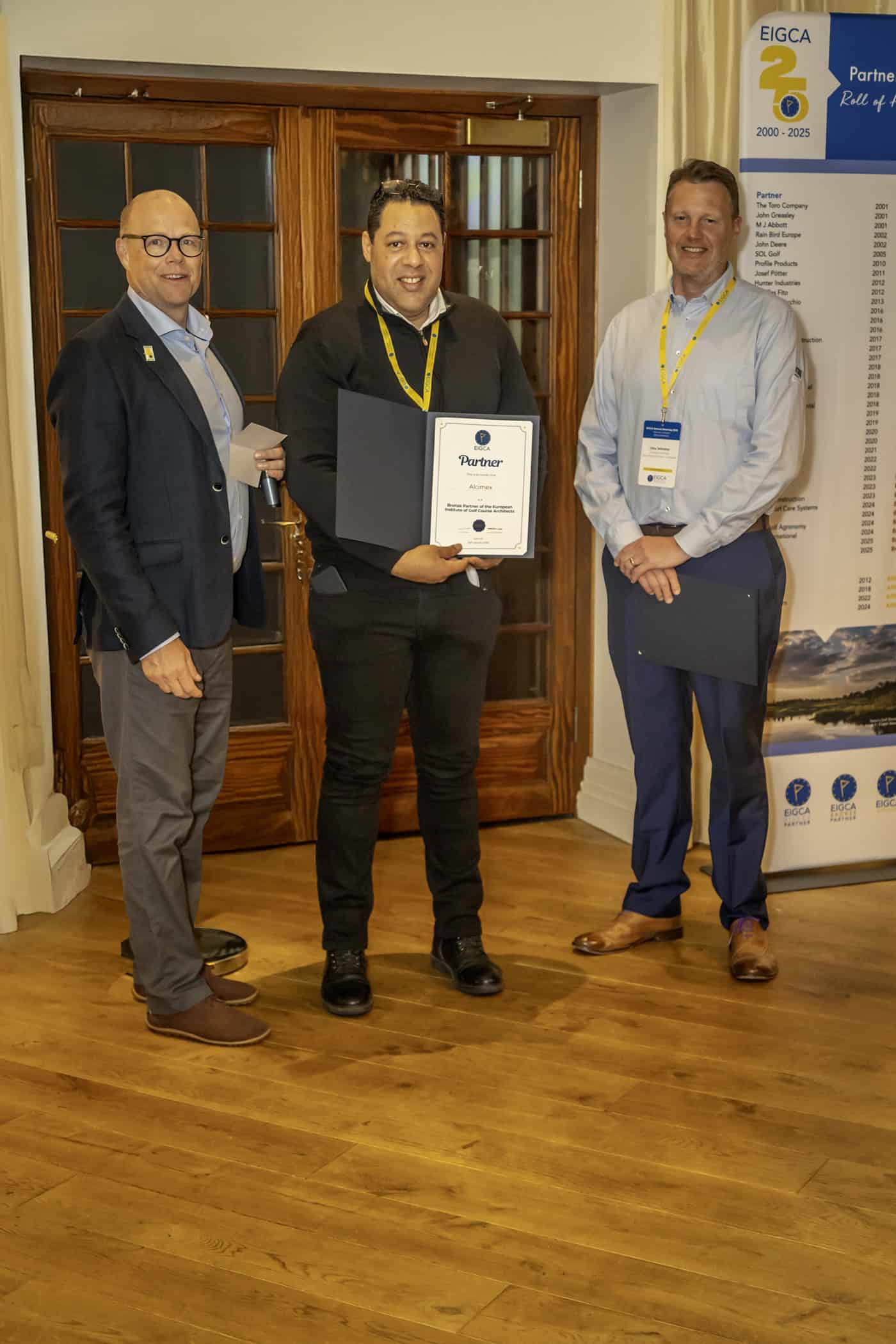 Wilfrid Balmer presented with EIGCA Bronze Partner certificate for Alcimex - May 2025