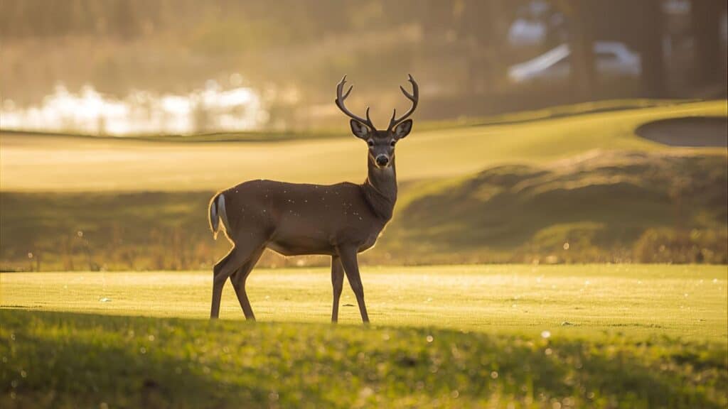 Deer on a golf course - Canva generated